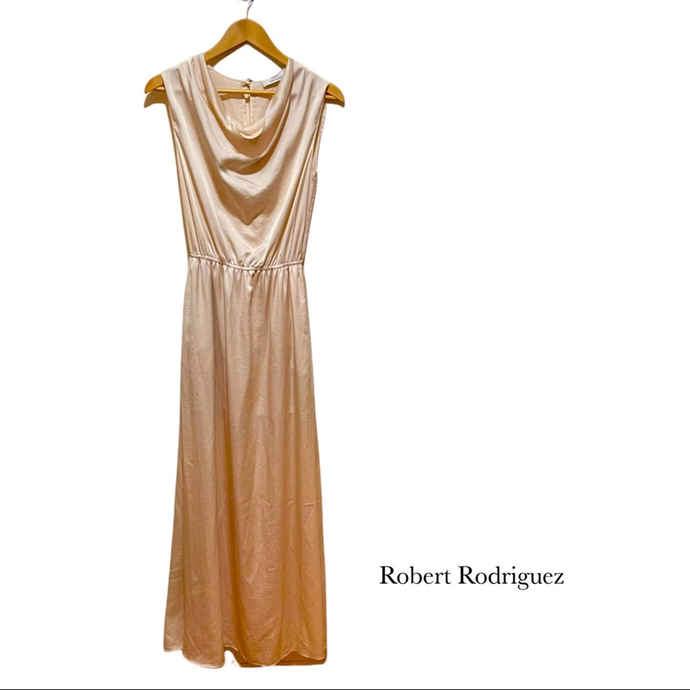STUNNING Robert Rodriguez Gold Sparkle Cowl Neck Sleeveless Gown!!